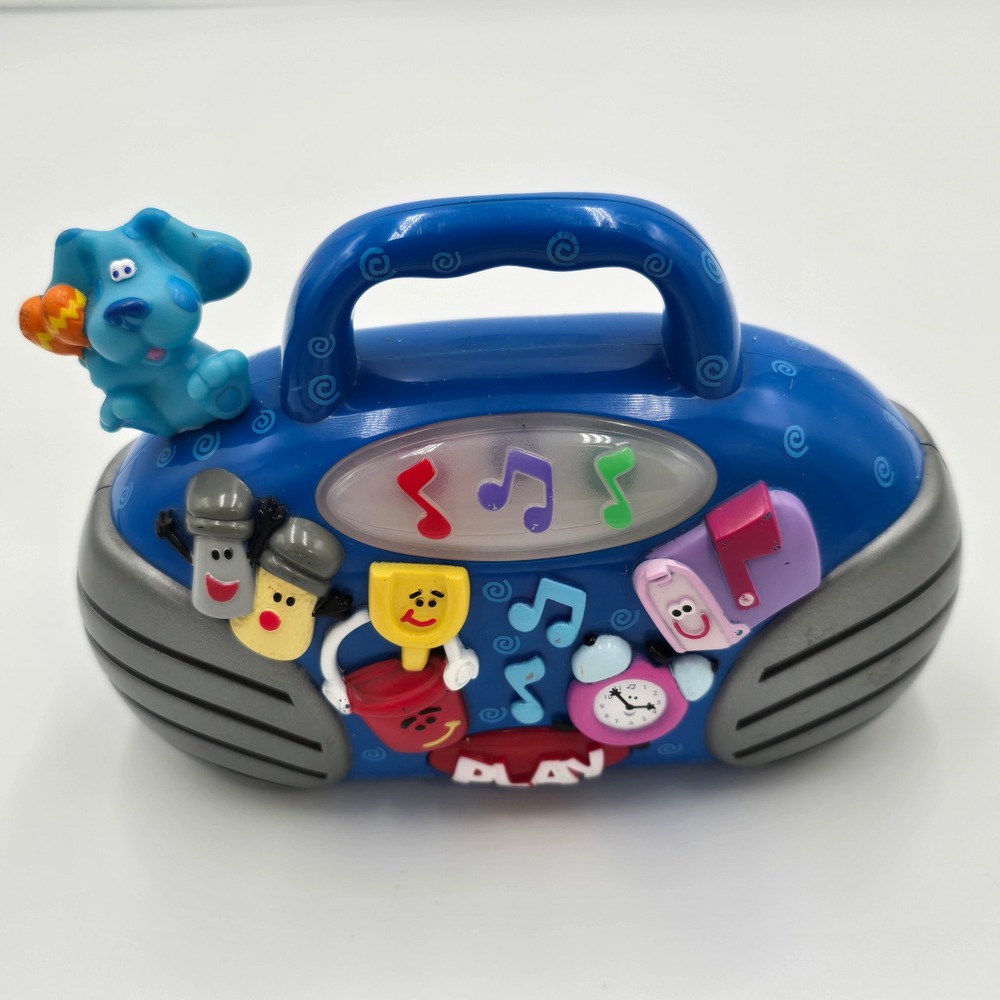 Blue's Clues Light Up Mini Musical Boom Box Toy 2000 Mattel Viacom WORKS